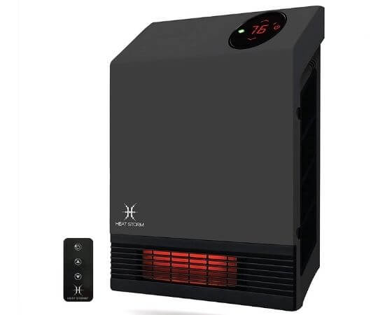 Heat Storm Wall Gray Heater - Safe to Touch Grill